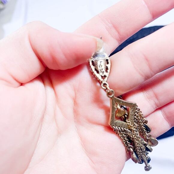 Nicole Miller Designer Jeweled Earrings – Elegant Statement, Never Worn - Picture 5 of 5